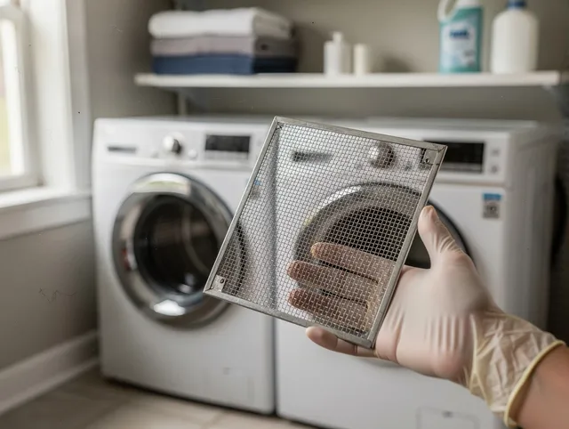 Melbourne Dryer Vent Cleaning specialist performing detailed lint trap cleaning service in Melbourne
