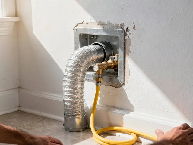 Melbourne Dryer Vent Cleaning certified technician performing specialized gas dryer vent cleaning in Melbourne
